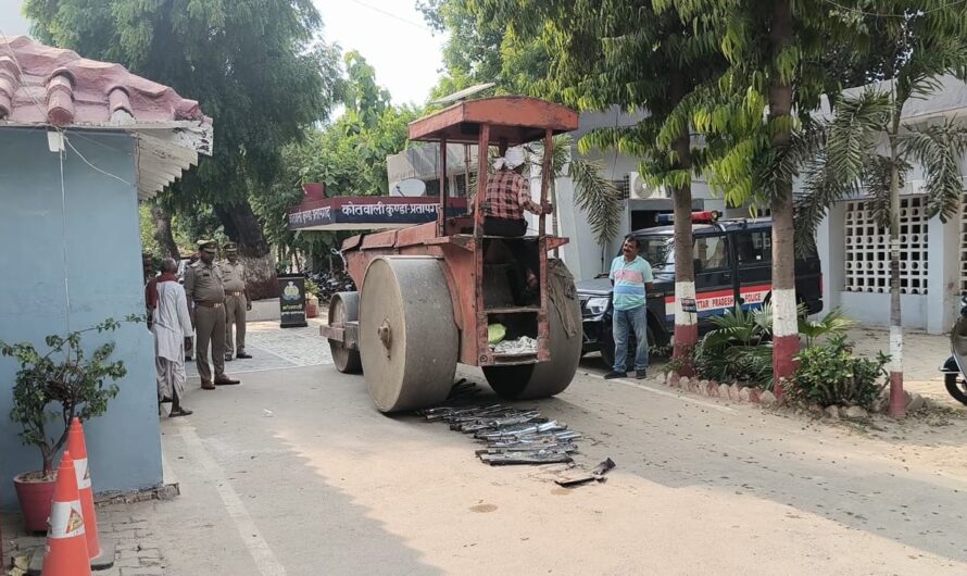 थाना कुण्डा क्षेत्र में मॉडिफाइड बुलेट साइलेंसर के विरुद्ध चलाये गये अभियान की कार्यवाही